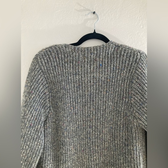 Vintage Wool Blend Open Front Cardigan Sweater Gray Multicolor by Joyce Chunky - Picture 9 of 10